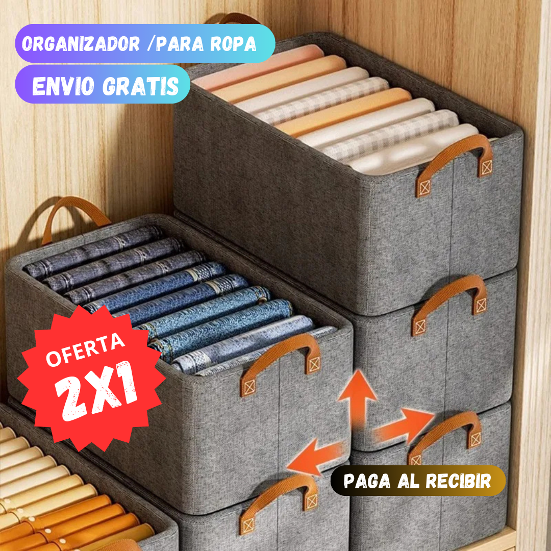 TidyBox Pack de 2 ORGANIZADOR /PARA ROPA 45 X 20 X 25 CM| 2x1